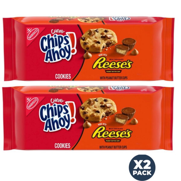Chips Ahoy! Chewy Chocolate Chip Cookies With Reese'S Peanut Butter Cups. 9.5 Oz pack of 2