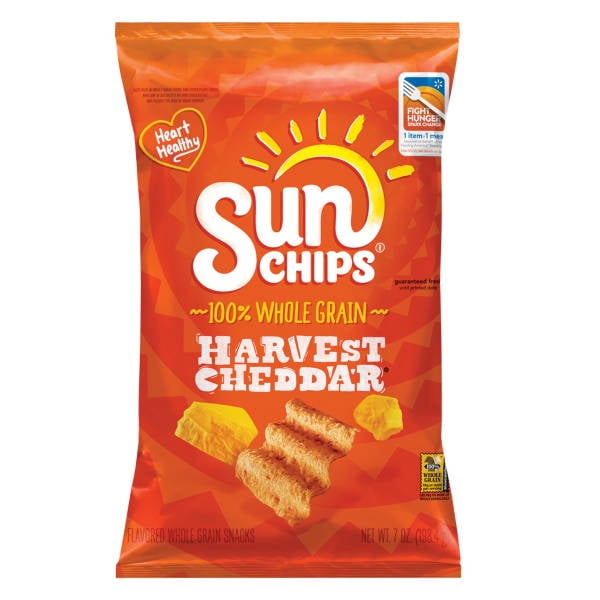 Harvest Cheddar Whole Grain SunChips. 7 oz- Pack of 2