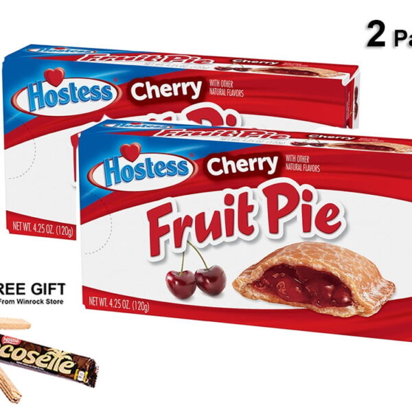 Hostess Cherry Fruit Pie 4.5 oz Box (2 Packs) & Free Grit from Winrock Store