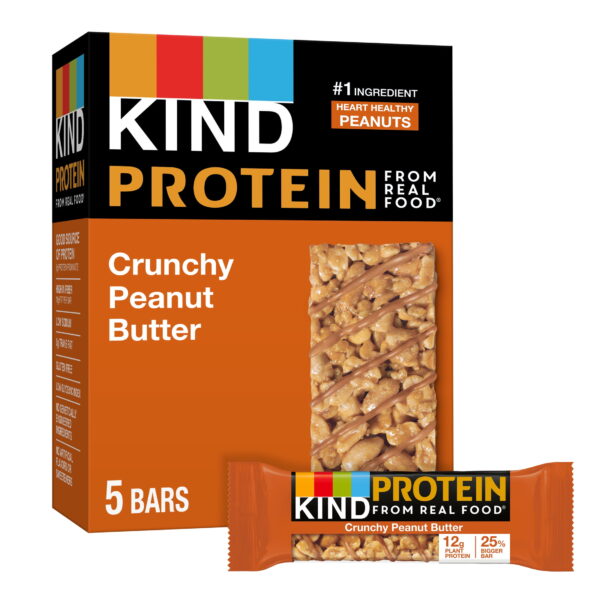 KIND Protein Gluten Free Crunchy Peanut Butter Snack Bars. 1.76 oz. 5 Count Box