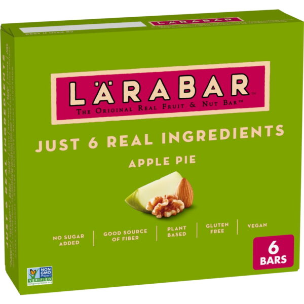 Larabar Apple Pie Fruit and Nut Bars. Gluten Free and Vegan. 9.6 oz. 6 Ct