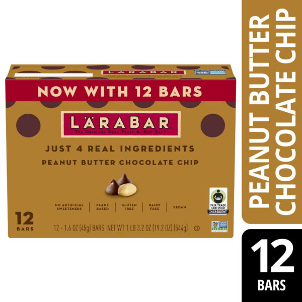 Larabar Peanut Butter Chocolate Chip. Gluten Free Fruit & Nut Bar. 12 Ct