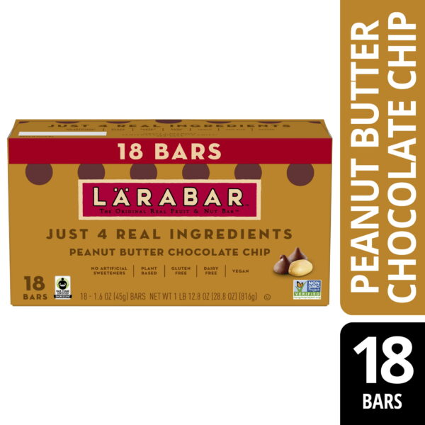 Larabar Peanut Butter Chocolate Chip. Gluten Free Fruit & Nut Bar. 18 Ct