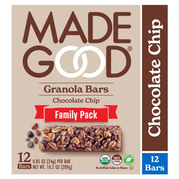 MadeGood Chocolate Chip Granola Bars. 12 Healthy Snack Bars. 0.85 oz Each
