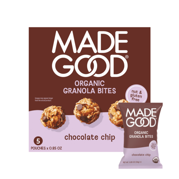 MadeGood Chocolate Chip Granola Minis. 5 Count Box. 0.85 oz Each