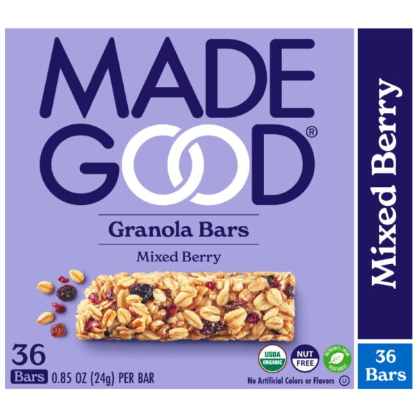 MadeGood Mixed Berry Granola Bars. 36 Healthy Snack Bars. 0.85 oz Each