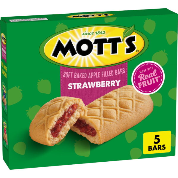 Mott's Soft Baked Apple Filled Bars. Strawberry Flavor Snacks. 5 Ct. 6.55 oz