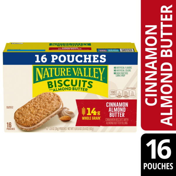 Nature Valley Biscuit Sandwiches. Cinnamon Almond Butter. 16 Bars. 21.6 oz