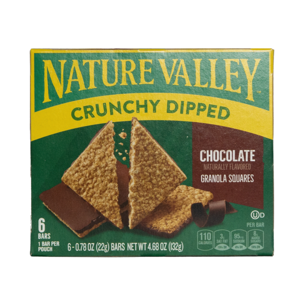 Nature Valley Crunchy Dipped Granola Square Snack Bars. 6 Count. 4.68oz. Shelf Stable. Cardboard Box