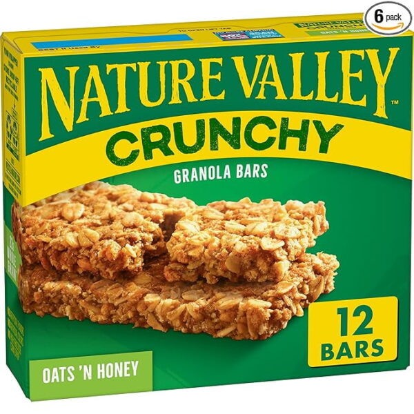 Nature Valley Crunchy Granola Bars. Oats 'n Honey. 12 Bars. 8.94 OZ (6 Pouches) ( Pack of 2 )