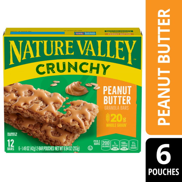 Nature Valley Crunchy Granola Bars. Peanut Butter. 12 Bars. 8.94 oz (6 Pouches)