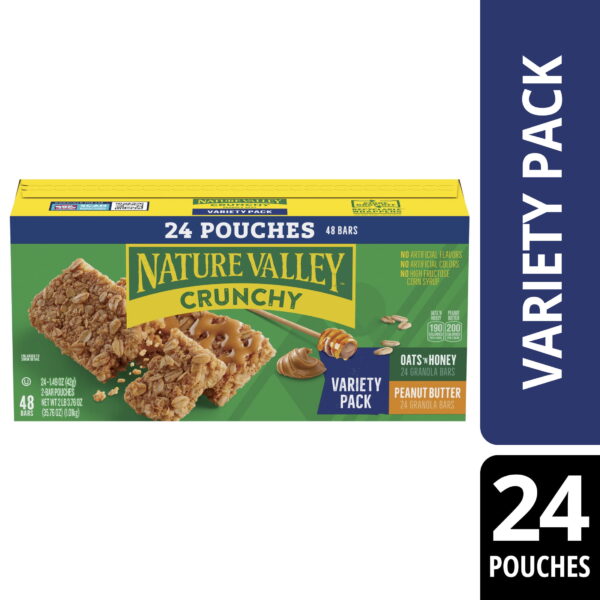 Nature Valley Crunchy Granola Bars. Variety Pack. 48 Bars. 35.76 oz (24 Pouches)