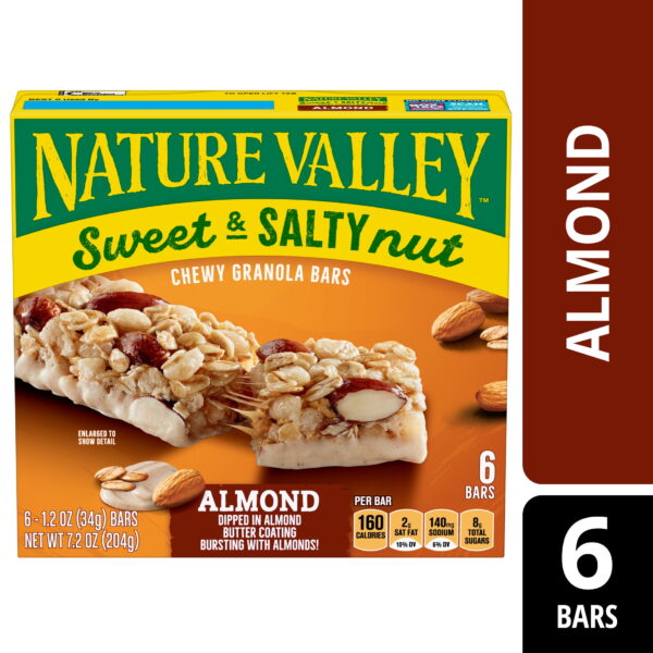 Nature Valley Granola Bars. Sweet and Salty Nut. Almond. 6 Bars. 7.2 oz