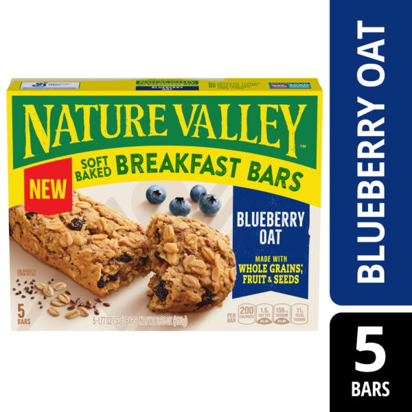 Nature Valley Soft Baked Breakfast Bars. Blueberry Oat. Morning Snacks. 5 Ct. 8.85 oz