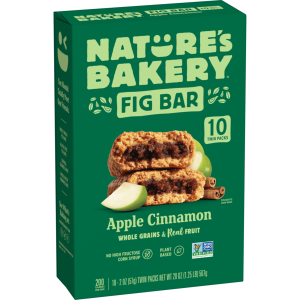 Nature's Bakery. Apple Cinnamon Fig Bars. Twin Packs. 2 oz. 10 Count