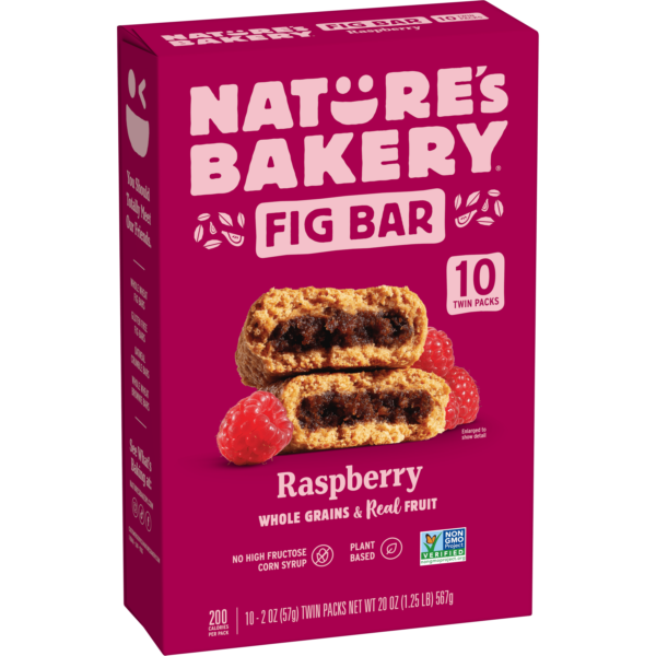 Nature's Bakery. Raspberry Fig Bars. 10 Twin Packs. 2 oz Each