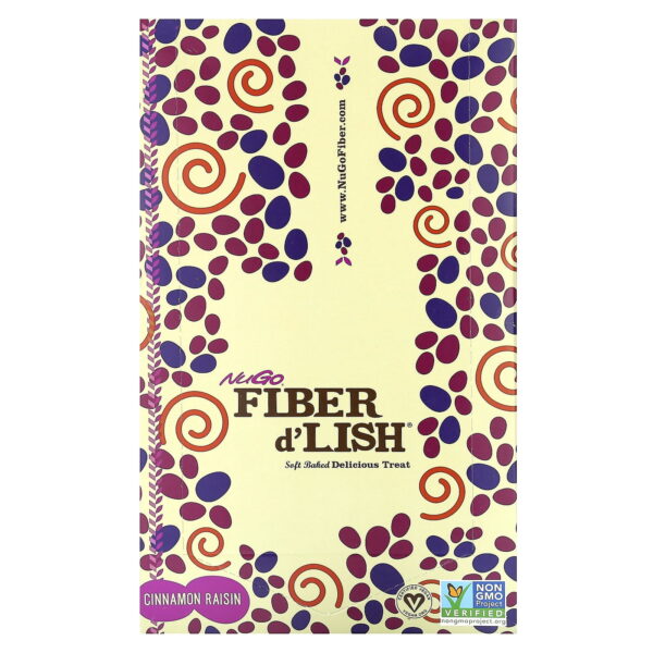 NuGo Fiber d'Lish Cinnamon Raisin. 12g High Fiber. Vegan. 16 Count