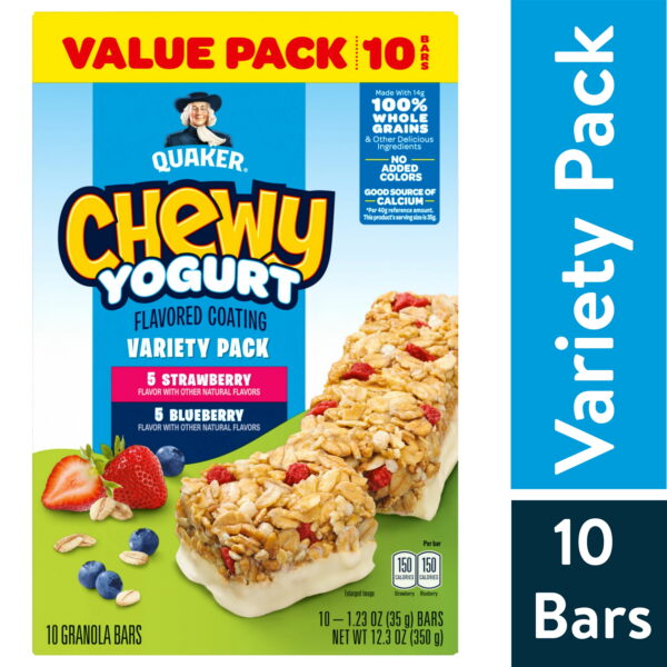 Quaker Chewy Yogurt Strawberry and Blueberry Variety Pack. 12.3 oz.  10 Count