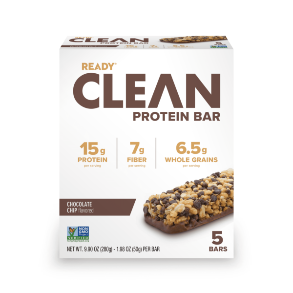 Ready Clean Protein Bar. Chocolate Chip. 5 Count Bars
