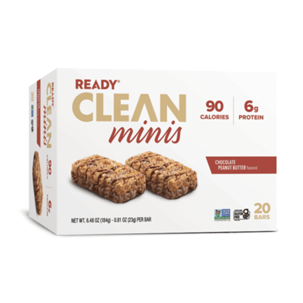 Ready® Clean Protein Bar. Chocolate & Peanut Butter. 20 Count. Mini Bars