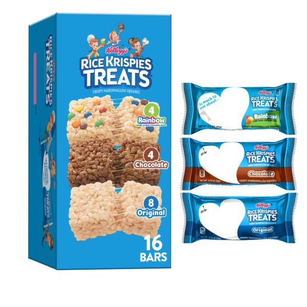 Rice Krispies Treats Variety Pack Chewy Crispy Marshmallow Squares. Kids Snacks. 12.1 oz. 16 Count