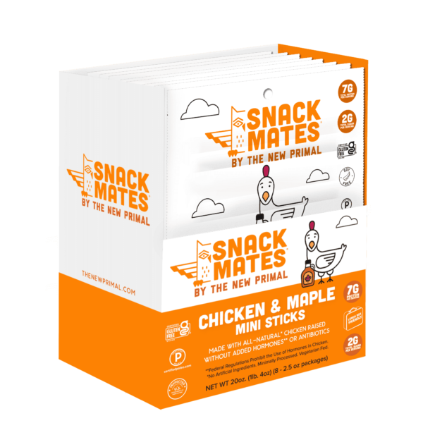 Snack Mates Chicken & Maple Mini Meat Sticks. All Natural Chicken (8 Packs. 40 Mini-Sticks)