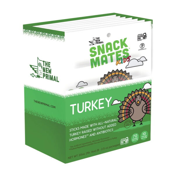 Snack Mates Classic Turkey Mini Meat Sticks. All-Natural Turkey (8 Packs. 40 Mini-Sticks)