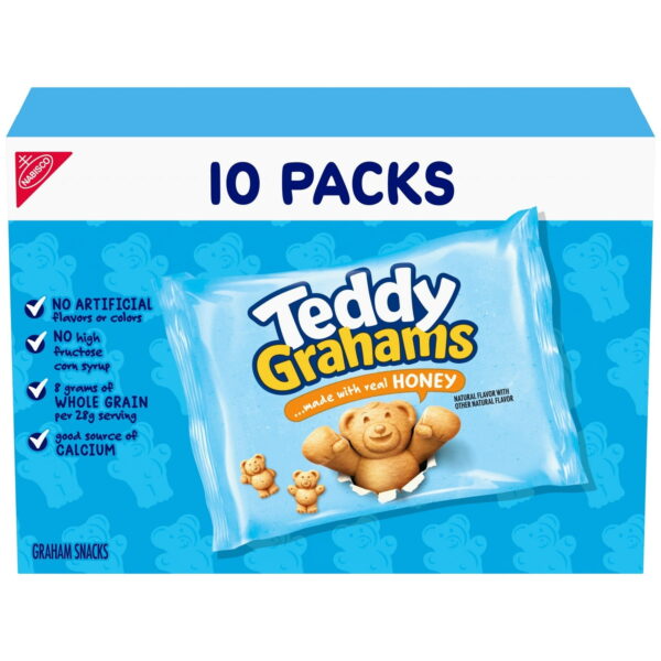 TEDDY GRAHAMS Honey Graham Snacks. 10 Kids Snack Packs - ( 3pack )