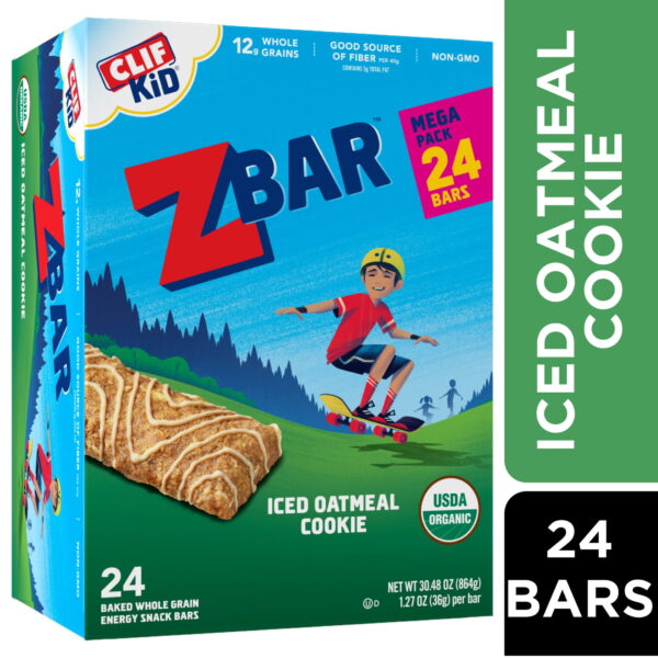 Zbar Iced Oatmeal Cookie Flavor Soft Baked Snack Bars. Organic Granola Bars. 24ct