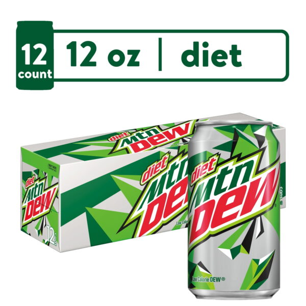 Mountain Dew Diet Refresco Cítrico. 12 fl oz. Paquete de 12 Latas