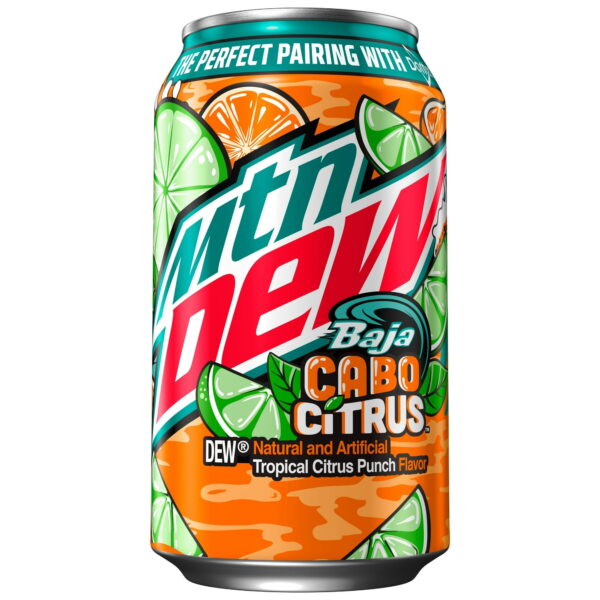 Mountain Dew Baja Blast Soda Cabo Citrus. 12 fl oz 6 Pack Cans