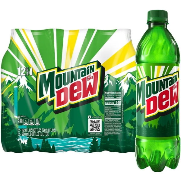 Mountain Dew Citrus Soda Pop. 16.9 fl oz. 12 Pack Bottles...